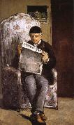 Paul Cezanne in reading the artist's father oil painting artist